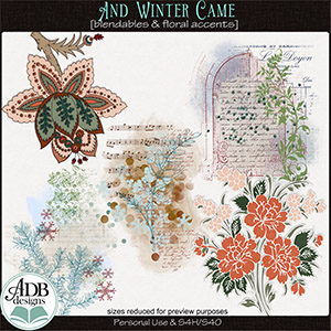 And Winter Came Floral Accents & Blendables by ADB Designs