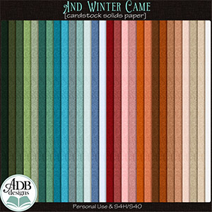 And Winter Came Solid Papers by ADB Designs