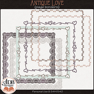 Antique Love Page Borders by ADB Designs