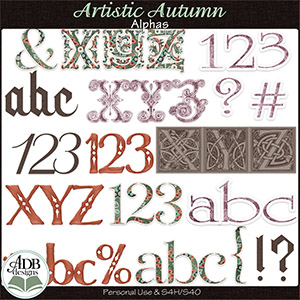 Artistic Autumn Alphas by ADB Designs