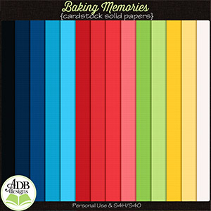 Baking Memories Solid Papers by ADB Designs