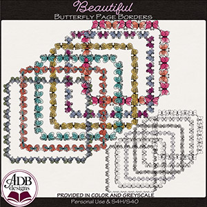 Beautiful Butterfly Page Borders by ADB Designs