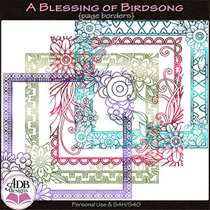 A Blessing of Birdsong Page Borders by ADB Designs