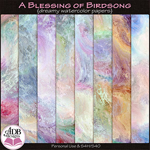 A Blessing of Birdsong Watercolor Papers by ADB Designs