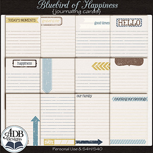 Bluebird of Happiness Journal Cards by ADB Designs