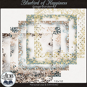 Bluebird of Happiness Page Borders by ADB Designs