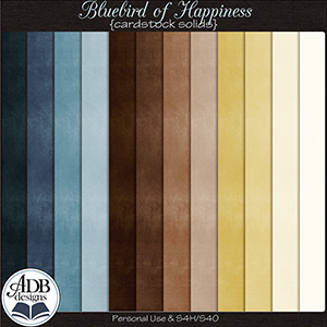 Bluebird of Happiness Solid Papers by ADB Designs