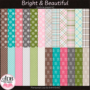 Bright & Beautiful Extra Papers by ADB Designs