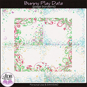 Bunny Play Date Page Borders by ADB Designs