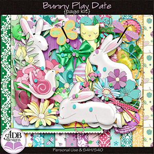 Bunny Play Date Page Kit by ADB Designs