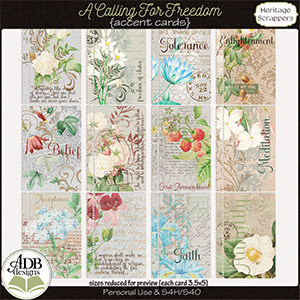 A Calling For Freedom Journal Cards by ADB Designs