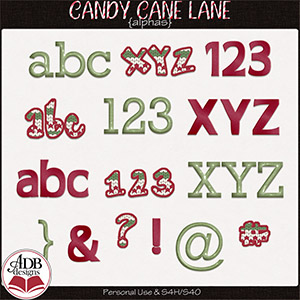 Candy Cane Lane Alphas by ADB Designs