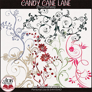 Candy Cane Lane Flourishes by ADB Designs