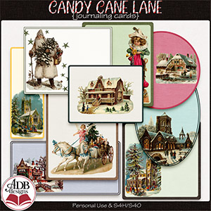 Candy Cane Lane Journal Cards by ADB Designs