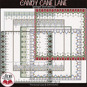 Candy Cane Lane Page Borders by ADB Designs