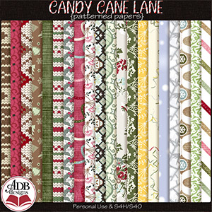 Candy Cane Lane Patterned Papers by ADB Designs