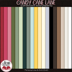 Candy Cane Lane Solid Papers by ADB Designs