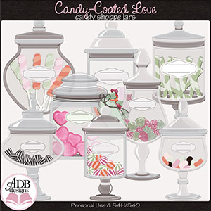 Candy-Coated Love Candy Shoppe Jars by ADB Designs