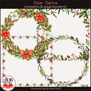 Dear Santa Wreaths & Page Borders by ADB Designs