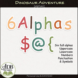 Dinosaur Adventure Alphas by ADB Designs