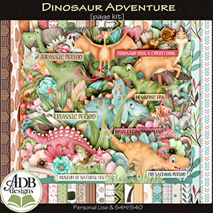 Dinosaur Adventure Page Kit by ADB Designs