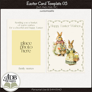 5" by 7" Easter Postcard Template 03 by ADB Designs