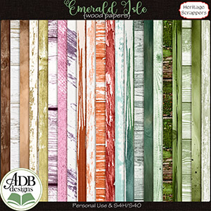 Emerald Isle Wood Papers by ADB Designs