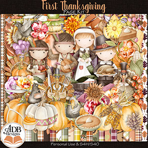 First Thanksgiving Page Kit by ADB Designs