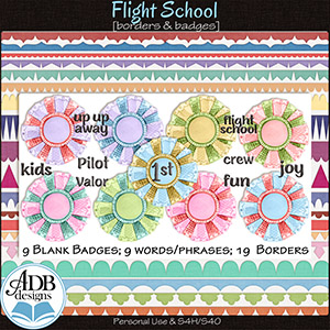 Flight School Borders & Badges by ADB Designs