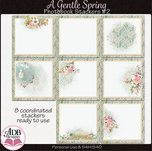 A Gentle Spring Photobook Stacked Papers Set 02 by ADB Designs