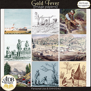 Gold Fever Heritage Scenic Papers by ADB Designs