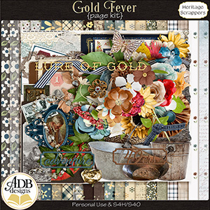 Gold Fever Heritage Page Kit by ADB Designs