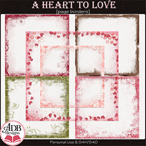 A Heart to Love Page Borders by ADB Designs