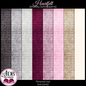 Heartfelt Shabby Solid Papers by ADB Designs