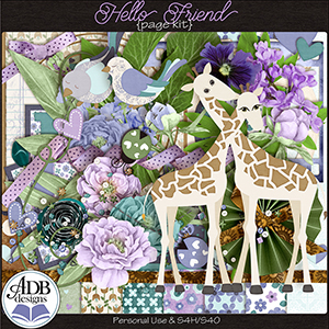 Hello Friend Page Kit by ADB Designs