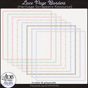 Heritage Resource Lace Page Borders by ADB Designs