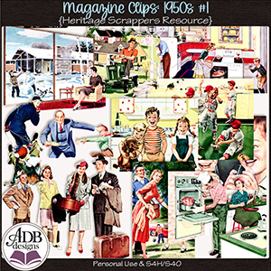 Heritage Resource Magazine Clips: The 1950's Set 01 by ADB Designs