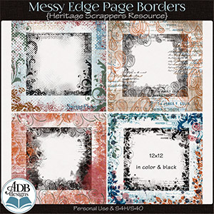 Heritage Resource Messy Edge Page Borders Vol 01 by ADB Designs