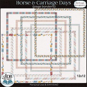 Horse & Carriage Days Page Borders by ADB Designs