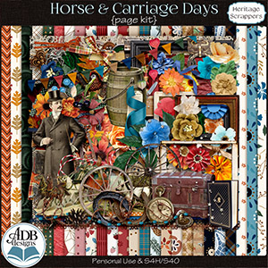 Horse & Carriage Days Page Kit by ADB Designs