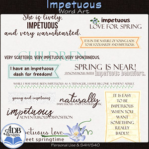 Impetuous Word Art by ADB Designs