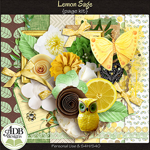 Lemon Sage Page Kit by ADB Designs