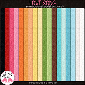 Love Song Solid Papers by ADB Designs