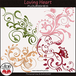 Loving Heart Flourishes by ADB Designs