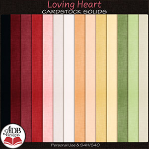 Loving Heart Solid Papers by ADB Designs