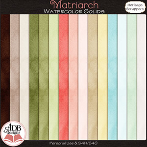 Matriarch Watercolor Solid Papers by ADB Designs