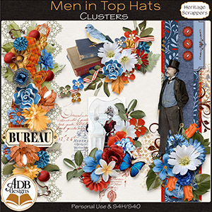 Men in Top Hats Clusters by ADB Designs