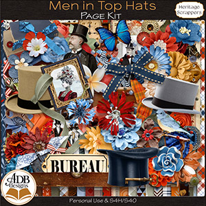 Men in Top Hats Page Kit by ADB Designs