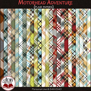 A Motorhead Adventure Plaid Papers by ADB Designs