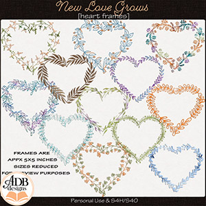 New Love Grows Heart Frames by ADB Designs